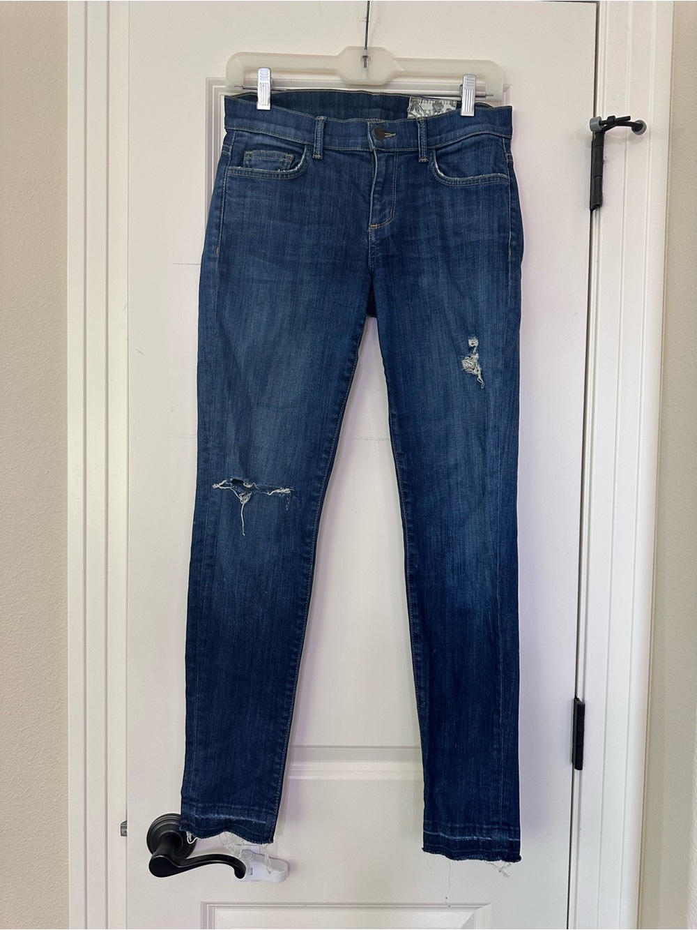 Siwy Dark Blue Skinny Jeans with Distressed Accents